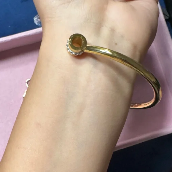 CHANEL heart and lock authentic charm on gold plated bracelet